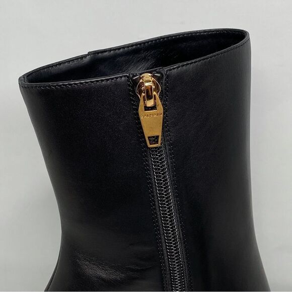 Balmain Brune Leather Platform Ankle Boots size 39.5 - Picture 11 of 16